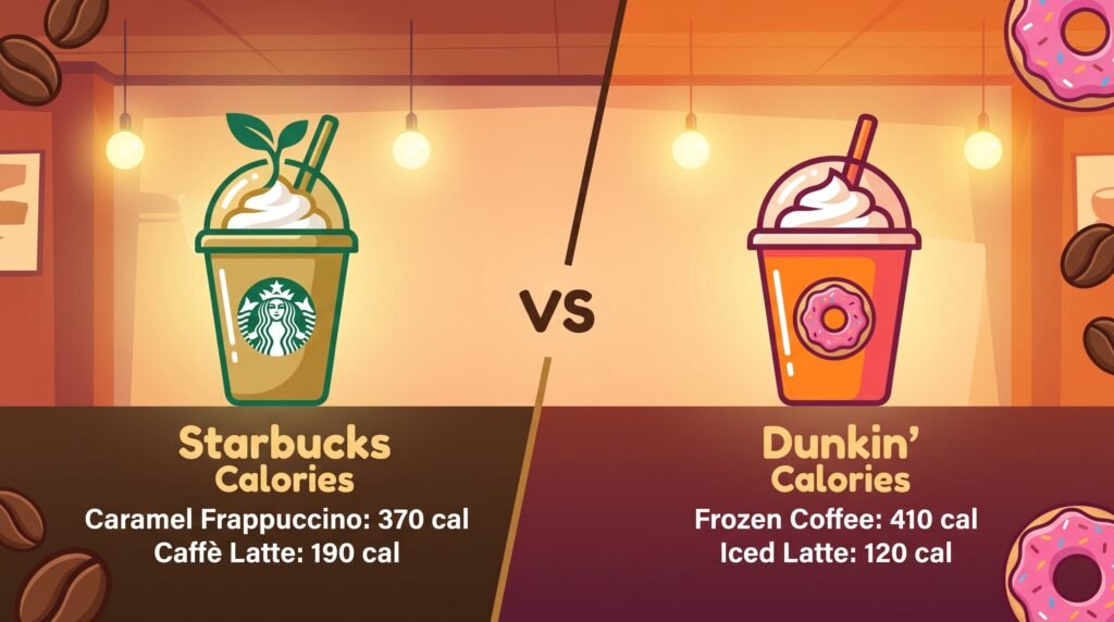 starbucks vs dunkin calories